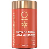 Nutriburst Premium Turmeric 3000 mg gummies with curcumin and antioxidants, ginger flavour, 60 pcs - Dietary Supplement