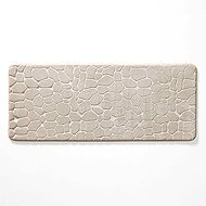 Douceur d'intérieur Oblong bathroom mat with embossed pattern 50 × 120 cm, grey - Bath Mat