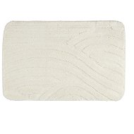 BATHROOM SOLUTIONS Jev bath mat, wave pattern, non-slip, polyester, beige, 45×75cm - Bath Mat