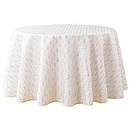 Douceur d'intérieur Round tablecloth with glossy pattern 180 cm, natural - Tablecloth