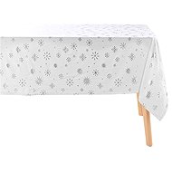 Douceur d'intérieur Rectangular tablecloth with silver decoration Astrelia 140 × 240 cm, white - Tablecloth