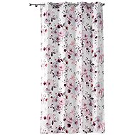 Douceur d'intérieur Curtain with eyelets, large flowers, 140 × 240 cm, white - Drape