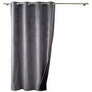 Douceur d'intérieur Curtain with rings VELVET, insulating, 140 × 260 cm, anthracite - Drape