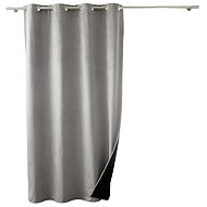 Douceur d'intérieur Curtain with rings VELVET, insulating, 140 × 260 cm, grey - Drape