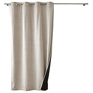 Douceur d'intérieur Curtain with rings VELVET, insulating, 140 × 260 cm, beige - Drape