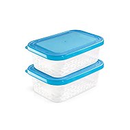 BRANQ Set of food jars Blue box 1,5 l, rectangular, 2 pcs - Food Container Set