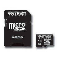 PATRIOT Micro SDHC 16GB Class 4 + SD adapter - Memory Card