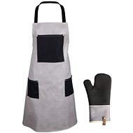Gusta Set De Luxe apron + potholder, gift box black - Apron