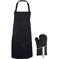 Gusta Set apron + potholder, gift box black - Apron