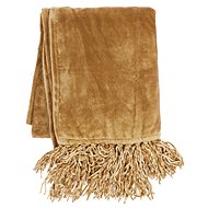 Tiseco Microplush blanket 220 × 240 cm, beige, with tassels - Blanket