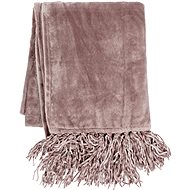 Tiseco Microplush blanket 220 × 240 cm, dark old pink, with tassels - Blanket