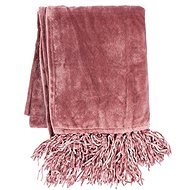 Tiseco Microplush blanket 130 × 170 cm, red-brown, with tassels - Blanket