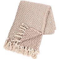 Tiseco Blanket Alpana cotton 130 × 170 cm, grey-beige - Blanket