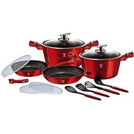 BERLINGERHAUS Set of dishes with marble surface 13 pcs Burgundy Metallic Line - Cookware Set