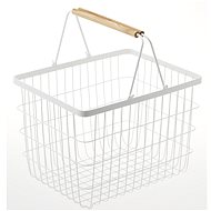 Yamazaki laundry basket tosca 2809 metal/wood 23l white - Laundry Basket