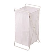 Yamazaki folding laundry basket tower 2484 metal/textile 45l white - Laundry Basket