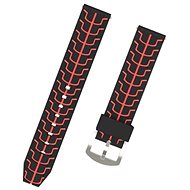 Drakero Silicone RibFlex for 22mm Quick Release black-red - Watch Strap