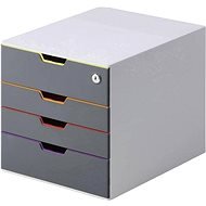 Durable Varicolor 4 zásuvky/1 uzamykateľná, sivý - Zásuvkový box