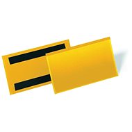 DURABLE magnetic pocket for labels 150 x 67 mm, yellow - pack 50 pcs - Magnetic Pocket