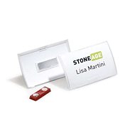 DURABLE Névkitűző mágnessel, 7,5×4 cm - 25 db a csomagban - Névkitűző