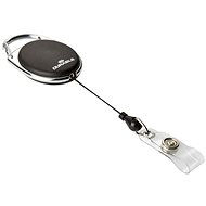 DURABLE rolo system with button, black - pack of 10 - Retractable Key Chain