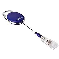 DURABLE rolo system with button, dark blue - pack of 10 - Retractable Key Chain