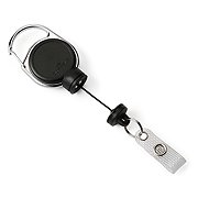 DURABLE Extra Strong Name badge holder, black - Retractable Key Chain