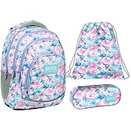Derform BackUP Spring Flowers 3-in-1 School Set – Backpack, Pencil Case and Bag - School Set
