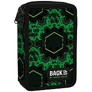 DERFORM BackUP Two-Compartment Pencil Case with Accessories - Green Hexagons - Pencil Case