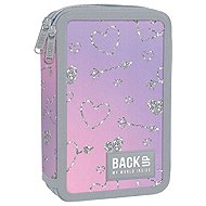 DERFORM Double-Compartment Pencil Case with Accessories BackUP - Glittering Hearts - Pencil Case