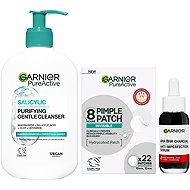 GARNIER Pure Active Charcoal 30 ml + Pimple Patch 22 ks + Hydrating Deep Cleanser 250 ml - Cosmetic Gift Set