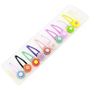 CEN Multicoloured set of 10 hairpins with flower - Hair Clips