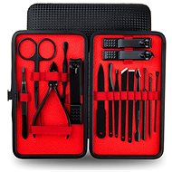 Surtep Manikúrní sada pánská De-luxe 16 ks / černá-červená - Manicure Set