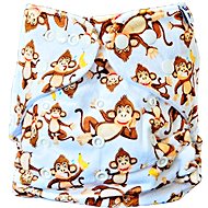 GaGa's Cloth Diaper AIO Brown Monkey Minky - Nappies