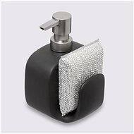 5Five Ceramic detergent dispenser, black + dishwashing sponge - Soap Dispenser