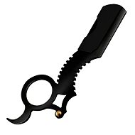 MDS Profesionální břitva na úpravu vousů – černá - Straight Razor