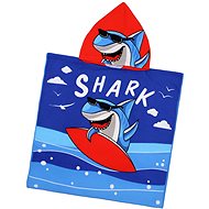 Excellent Baby poncho - blue, 60 × 120 cm, happy shark - Children's Bath Towel