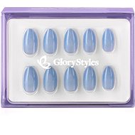 GloryStyles Stick-on nails 30 pcs, light blue glitter - False Nails
