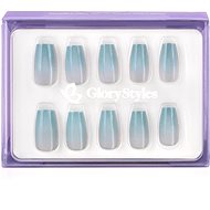 GloryStyles Stick-on nails turquoise glitter 30 pcs - False Nails
