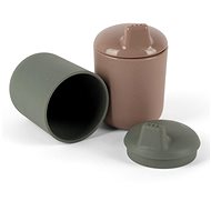 Dantoy Tiny Bio cups with lid olive / mocca 2 pcs 0 m + - Baby cup
