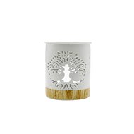 Empt Premium ceramic aromatherapy lamp with tree of life motif, white - Aroma Lamp