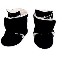 BaBy - Smile - capáčky Basic - černé s beránkem - Baby Booties