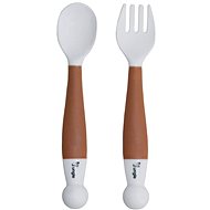 Bo Jungle Flexible spoon with fork Terracotta - Children's Cutlery