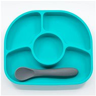 BBLÜV Silicone plate with spoon Yümi Aqua - Children's Plate