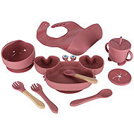 KIK KX4526 Silicone dishware set for children 9 pcs, dark pink - Children's Dining Set