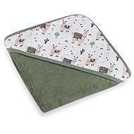 PETITE&MARS Bamboo towel 100 × 100 cm with hood Loulou Lama Vibes - Children's Bath Towel