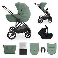 KINDERKRAFT 3in1 combination stroller Prime 3 Dark Green - Baby Buggy