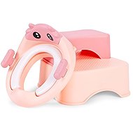 EcoToys HA-P17-18-PK Children's toilet seat with steps and platform pink - Children's toilet training seat