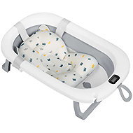 Ricokids RK-287 Foldable Bathtub with Thermometer and Insert, White/Grey - Baby Bathtub