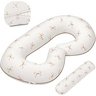Flumi Type C Pregnancy Pillow, beige bows - Nursing Pillow